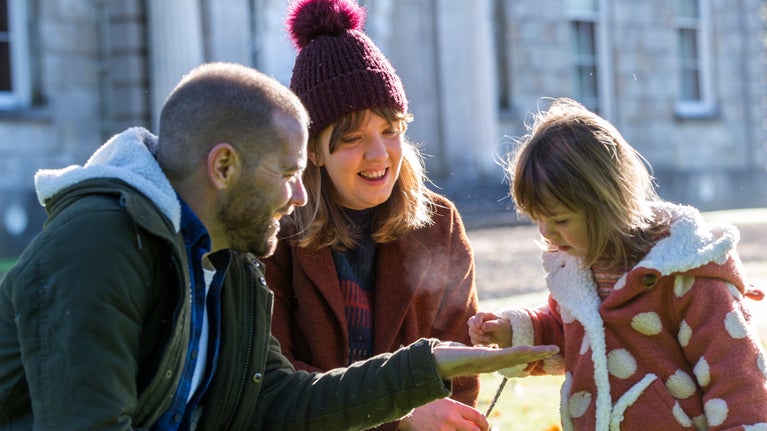 A family in the garden at The Argory, County Armagh